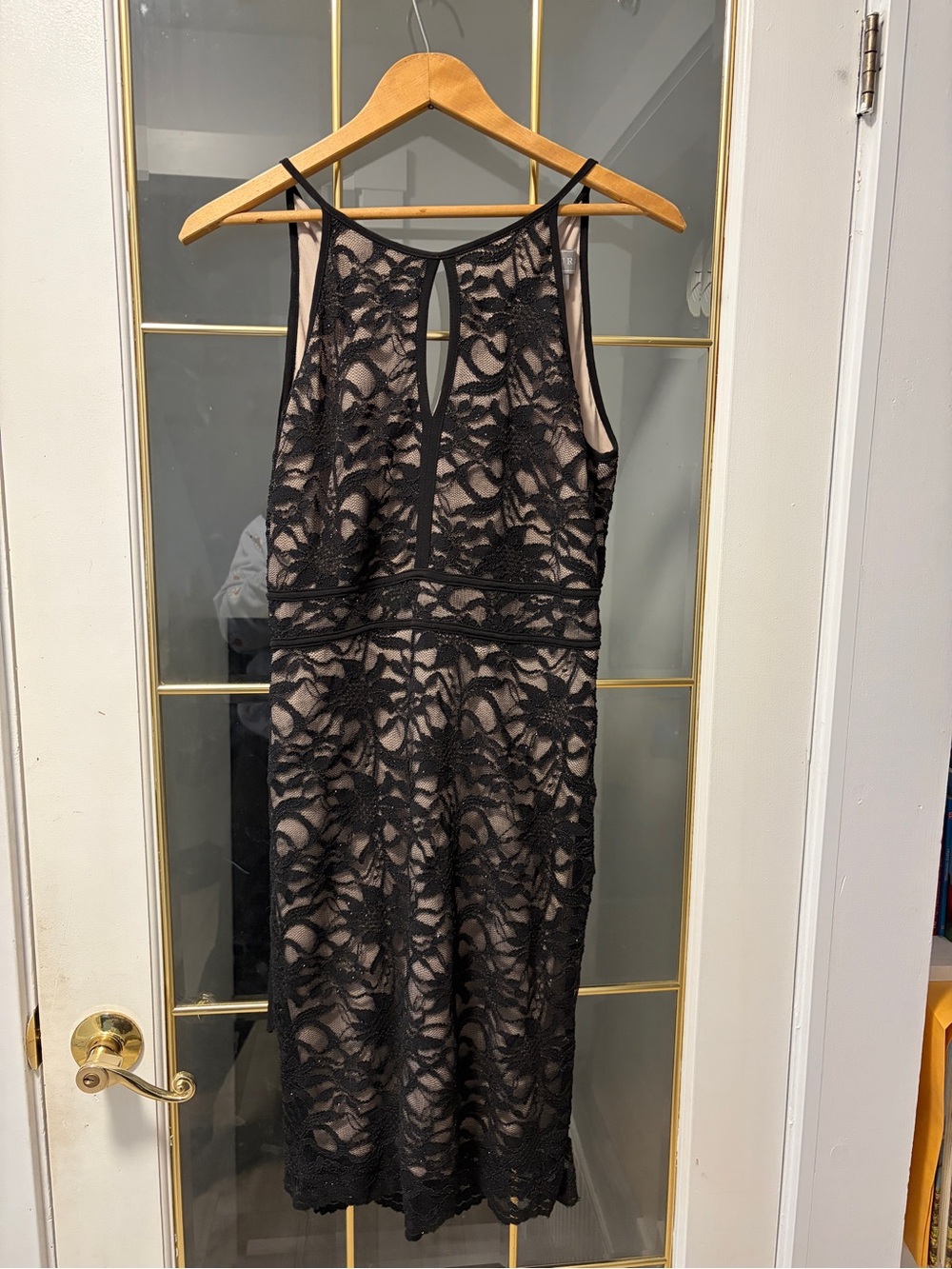 Dynamite Black Lace Midi Dress with Sheath Silhouette size 8 - Picture 2 of 7